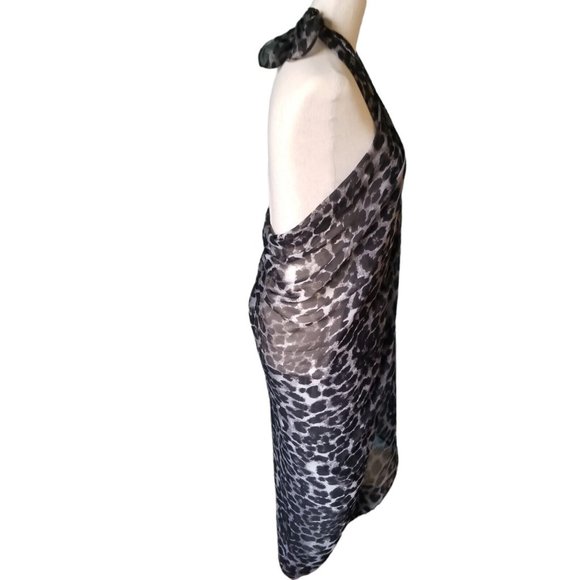 Wilson's Leather 3 in 1 Scarf Fashion Sarong Coverup Black Leopard Print w Tags - Picture 2 of 12